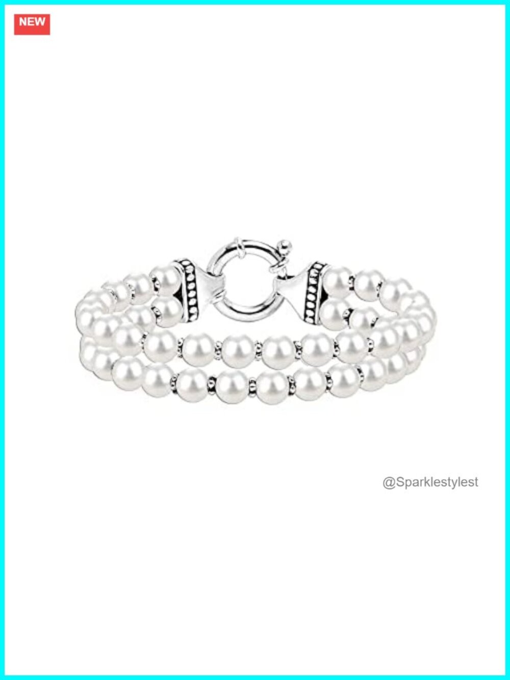 Adjustable Pearl Bolo Bracelet in 925 Sterling Silver 14K Gold-Plated Silver